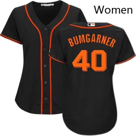 Womens Majestic San Francisco Giants 40 Madison Bumgarner Replica Black Alternate Cool Base MLB Jersey